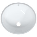 VidaXL Umywalka, biała, 38,5x33,5x19 cm, owalna, ceramiczna