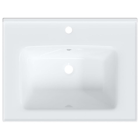 Umywalka, biała, 61x48x19,5 cm, prostokątna, ceramiczna Lumarko!