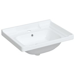 Umywalka, biała, 61x48x23 cm, prostokątna, ceramiczna Lumarko!
