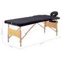 VidaXL Składany stół do masażu, 3 strefy, drewniany, czarno-fioletowy