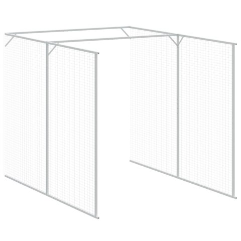 VidaXL Buda dla psa, z wybiegiem, antracytowa, 165x659x181 cm, stal