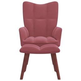 Fotel z podnóżkiem, różowy, obity aksamitem Lumarko!