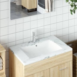 Umywalka, biała, 60x40x21 cm, prostokątna, ceramiczna Lumarko!