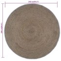  Ręcznie robiony dywan z juty, okrągły, 240 cm, szary Lumarko!