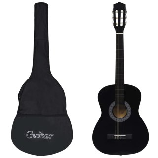 Gitara klasyczna dla początkujących z torbą, czarna, 3/4, 36" Lumarko!