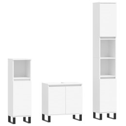 VidaXL Zestaw 3 szafek łazienkowych, biały, materiał drewnopochodny