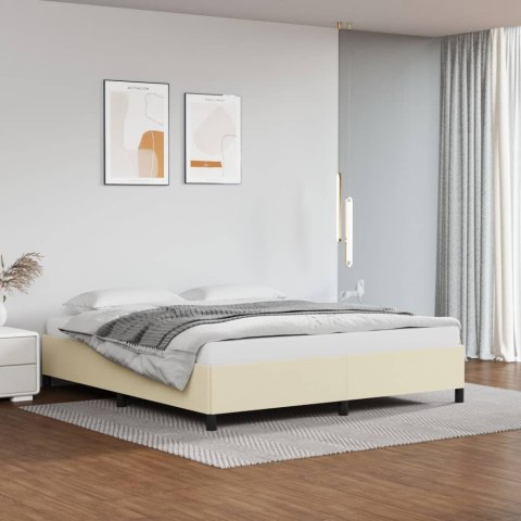 Rama łóżka, kremowe, 160x200 cm, obite sztuczną skórą Lumarko!