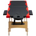 Składany stół do masażu, 3 strefy, drewniany, czarno-czerwony Lumarko!