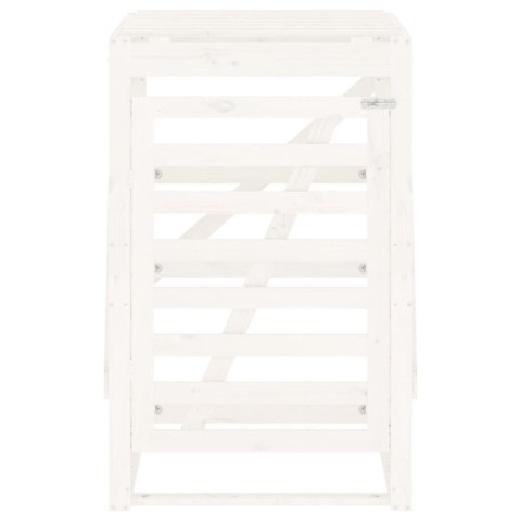 Obudowa kosza na śmieci, biała, 84x90x128,5 cm, drewno sosnowe Lumarko!