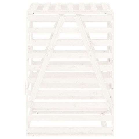 Obudowa kosza na śmieci, biała, 84x90x128,5 cm, drewno sosnowe Lumarko!