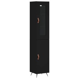 Wysoka szafka, czarna, 34,5x34x180 cm, materiał drewnopochodny Lumarko!