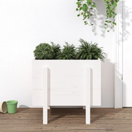 VidaXL Donica ogrodowa, biała, 62x50x57 cm, lite drewno sosnowe