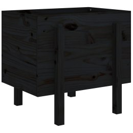 VidaXL Donica ogrodowa, czarna, 62x50x57 cm, lite drewno sosnowe