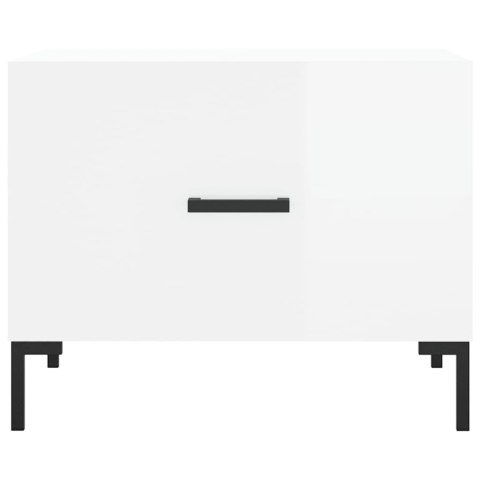 VidaXL Stoliki kawowe, 2 szt., białe z połyskiem, 50x50x40 cm