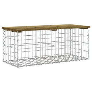 Ławka ogrodowa z gabionem, 103x44x42 cm, impregnowana sosna Lumarko!