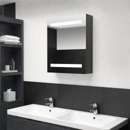 Szafka łazienkowa z lustrem i LED, antracytowa, 50x14x60 cm Lumarko!