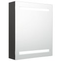 VidaXL Szafka łazienkowa z lustrem i LED, antracytowa, 50x14x60 cm