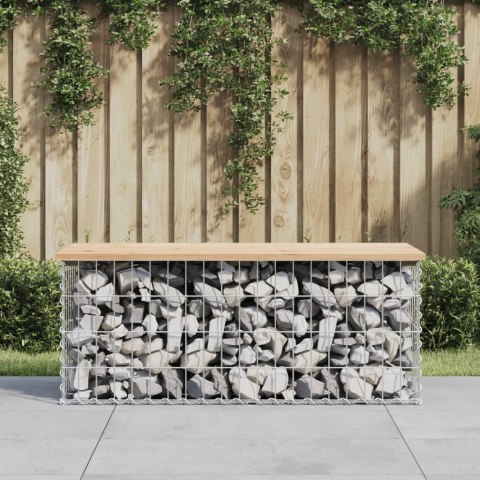 Ławka ogrodowa, gabion, 103x44x42 cm, lite drewno sosnowe Lumarko!