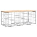 Ławka ogrodowa, gabion, 103x44x42 cm, lite drewno sosnowe Lumarko!