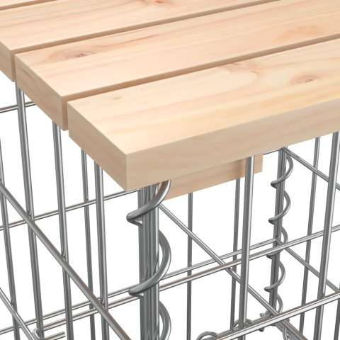 Ławka ogrodowa z gabionem, 63x31,5x42 cm, lite drewno sosnowe Lumarko!