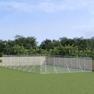 Kojec zewnętrzny dla psa, srebrny, 8x16x2 m, stal galwanizowana Lumarko!