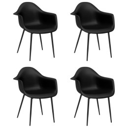 VidaXL Krzesła stołowe, 4 szt., czarne, PP