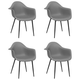 VidaXL Krzesła stołowe, 4 sztuki, szare, PP