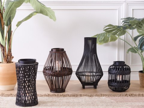 Lampion bambusowy 30 cm czarny BORACAY