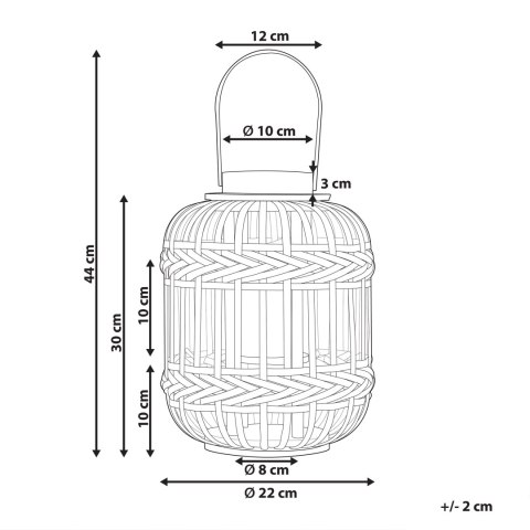 Lampion bambusowy 30 cm czarny BORACAY