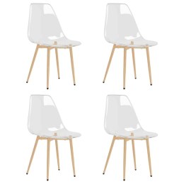 VidaXL Krzesła stołowe, 4 szt., transparentne, PET