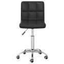 VidaXL Obrotowe krzesło stołowe, czarne, sztuczna skóra