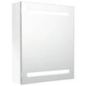 Szafka łazienkowa z lustrem i LED, lśniąca biel, 50x14x60 cm Lumarko!