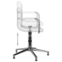 VidaXL Obrotowe krzesła stołowe, 4 szt., białe, obite sztuczną skórą