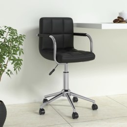 Obrotowe krzesło biurowe, czarne, obite sztuczną skórą Lumarko!