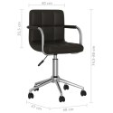 VidaXL Obrotowe krzesło stołowe, czarne, obite sztuczną skórą