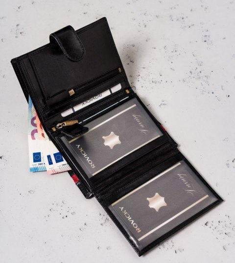 Elegancki portfel męski z wysokojakościowej skóry naturalnej — Rovicky Lumarko!