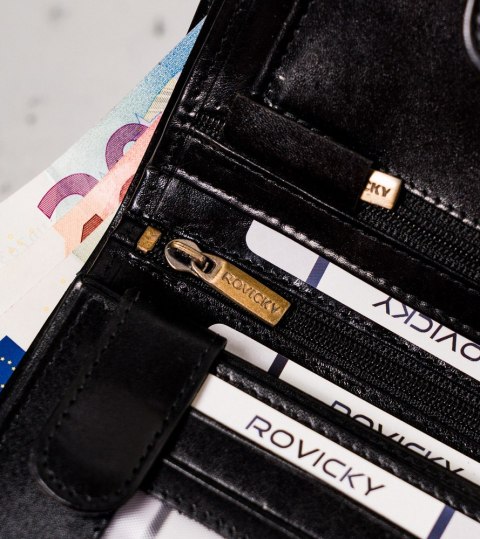 Elegancki portfel męski z wysokojakościowej skóry naturalnej — Rovicky Lumarko!