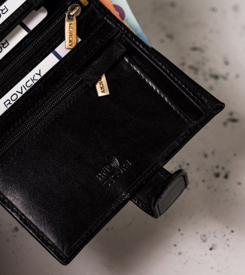 Elegancki portfel męski z wysokojakościowej skóry naturalnej — Rovicky Lumarko!