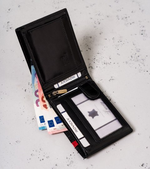 Skórzany portfel męski z ochroną RFID Protect — Rovicky Lumarko!