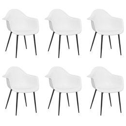 VidaXL Krzesła stołowe, 6 szt., białe, PP