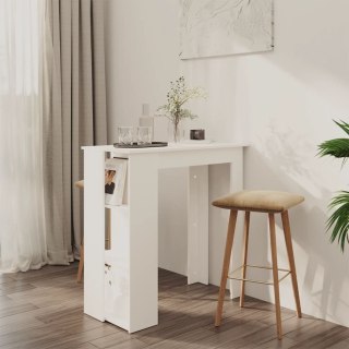 Stolik barowy z półkami, biały, 102x50x103,5 cm, płyta wiórowa Lumarko!