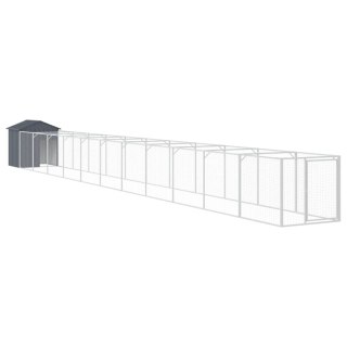 Buda dla psa, z dachem, antracytowa, 117x1221x123 cm, stal