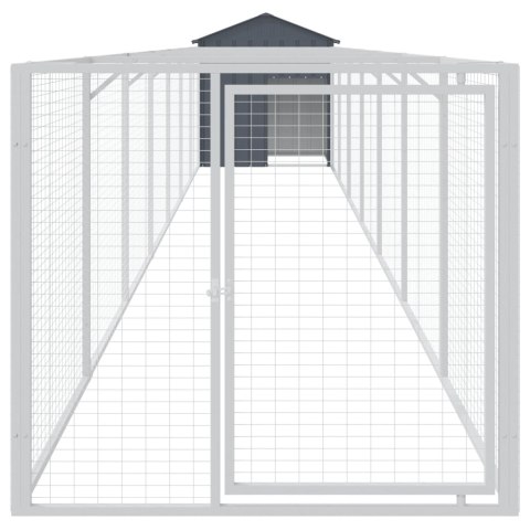 Buda dla psa, z dachem, antracytowa, 117x813x123 cm, stal