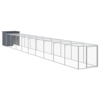Kurnik z wybiegiem, antracytowy, 110x1017x110 cm, stal