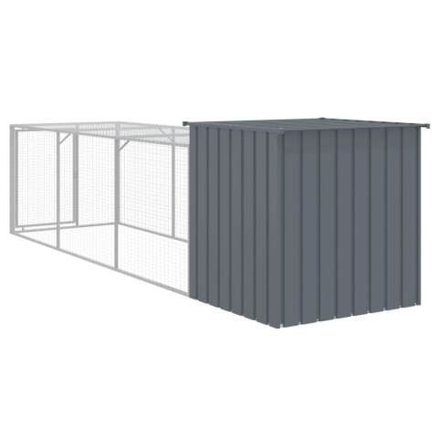 Kurnik z wybiegiem, antracytowy, 110x405x110 cm, stal Lumarko!