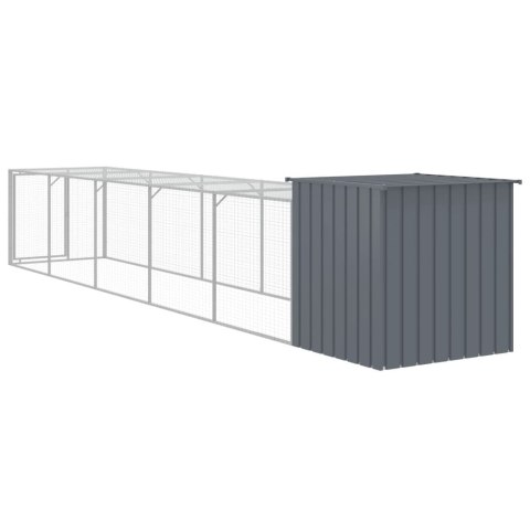 Kurnik z wybiegiem, antracytowy, 110x609x110 cm, stal Lumarko!