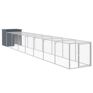 Kurnik z wybiegiem, antracytowy, 110x813x110 cm, stal