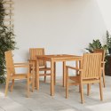 VidaXL Sztaplowane krzesła ogrodowe, 4 szt., 56,5x57,5x91 cm, tekowe