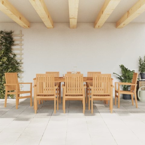 Sztaplowane krzesła ogrodowe, 8 szt., 56,5x57,5x91 cm, tekowe Lumarko!