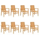 Sztaplowane krzesła ogrodowe, 8 szt., 56,5x57,5x91 cm, tekowe Lumarko!